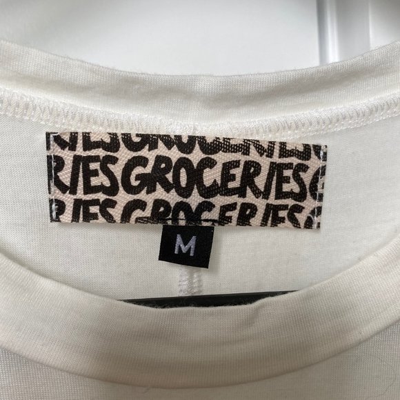 Groceries Apparel White Muscle Tank Size M - Picture 2 of 3